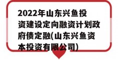 2022年山东兴鱼投资建设定向融资计划政府债定融(山东兴鱼资本投资有限公司)