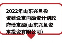 2022年山东兴鱼投资建设定向融资计划政府债定融(山东兴鱼资本投资有限公司)