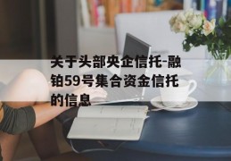 关于头部央企信托-融铂59号集合资金信托的信息