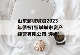 山东邹城城资2023年债权(邹城城市资产经营有限公司 评级)