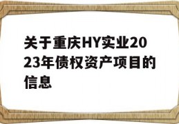 关于重庆HY实业2023年债权资产项目的信息