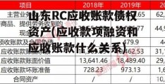 山东RC应收账款债权资产(应收款项融资和应收账款什么关系)