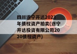 四川遂宁开达2023年债权资产拍卖(遂宁开达投资有限公司2020债权资产)