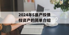 2024年S县产投债权资产的简单介绍