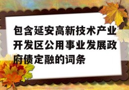 包含延安高新技术产业开发区公用事业发展政府债定融的词条