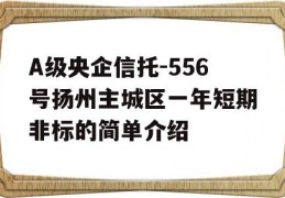 A级央企信托-556号扬州主城区一年短期非标的简单介绍