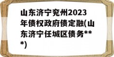 山东济宁兖州2023年债权政府债定融(山东济宁任城区债务***)