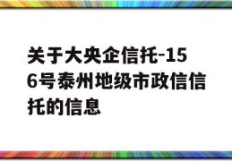 关于大央企信托-156号泰州地级市政信信托的信息