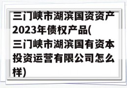 三门峡市湖滨国资资产2023年债权产品(三门峡市湖滨国有资本投资运营有限公司怎么样)