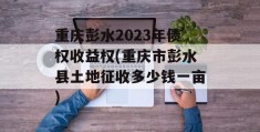 重庆彭水2023年债权收益权(重庆市彭水县土地征收多少钱一亩)