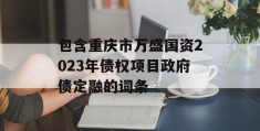 包含重庆市万盛国资2023年债权项目政府债定融的词条