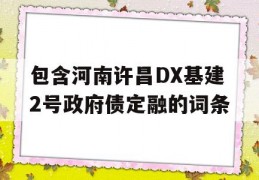 包含河南许昌DX基建2号政府债定融的词条