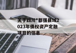 关于四川*都强县域2023年债权资产定融项目的信息