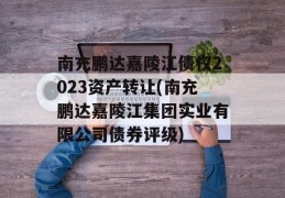 南充鹏达嘉陵江债权2023资产转让(南充鹏达嘉陵江集团实业有限公司债券评级)