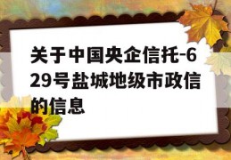 关于中国央企信托-629号盐城地级市政信的信息