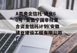 A类央企信托-建业60号·安徽宁国非标集合资金信托计划(安徽建业建设工程有限公司)