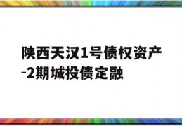 陕西天汉1号债权资产-2期城投债定融