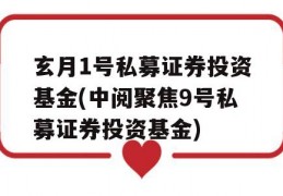 玄月1号私募证券投资基金(中阅聚焦9号私募证券投资基金)