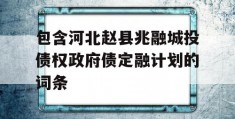 包含河北赵县兆融城投债权政府债定融计划的词条