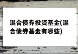 混合债券投资基金(混合债券基金有哪些)