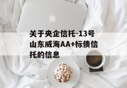 关于央企信托-13号山东威海AA+标债信托的信息