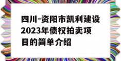 四川-资阳市凯利建设2023年债权拍卖项目的简单介绍