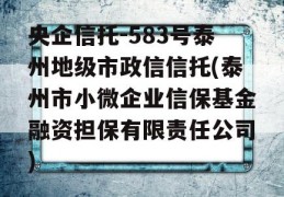 央企信托-583号泰州地级市政信信托(泰州市小微企业信保基金融资担保有限责任公司)