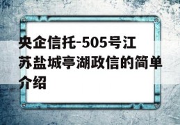 央企信托-505号江苏盐城亭湖政信的简单介绍