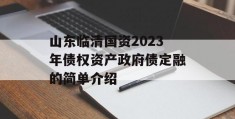 山东临清国资2023年债权资产政府债定融的简单介绍