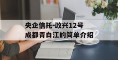 央企信托-政兴12号成都青白江的简单介绍