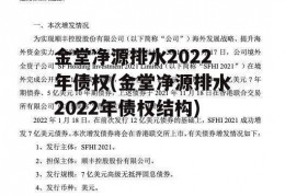 金堂净源排水2022年债权(金堂净源排水2022年债权结构)