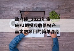 政府债_2023年重庆FJ城投应收债权产品定融项目的简单介绍