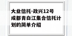 大业信托-政兴12号成都青白江集合信托计划的简单介绍