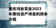 重庆鸿业实业2023年债权资产项目的简单介绍