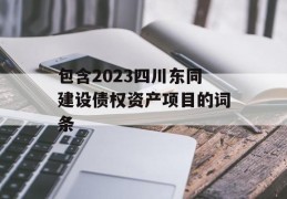 包含2023四川东同建设债权资产项目的词条