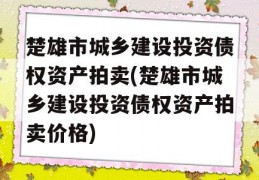 楚雄市城乡建设投资债权资产拍卖(楚雄市城乡建设投资债权资产拍卖价格)