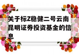 关于标Z稳健二号云南昆明证券投资基金的信息