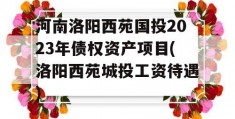 河南洛阳西苑国投2023年债权资产项目(洛阳西苑城投工资待遇)