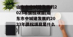 山东市中城建发展的2023年债权项目(山东市中城建发展的2023年债权项目是什么)