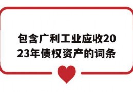 包含广利工业应收2023年债权资产的词条