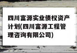 四川富源实业债权资产计划(四川富源工程管理咨询有限公司)