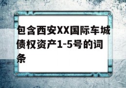 包含西安XX国际车城债权资产1-5号的词条