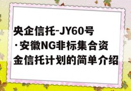 央企信托-JY60号·安徽NG非标集合资金信托计划的简单介绍