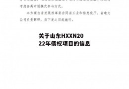 关于山东HXXN2022年债权项目的信息