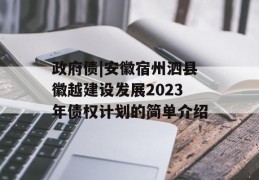 政府债|安徽宿州泗县徽越建设发展2023年债权计划的简单介绍