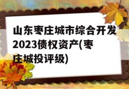 山东枣庄城市综合开发2023债权资产(枣庄城投评级)