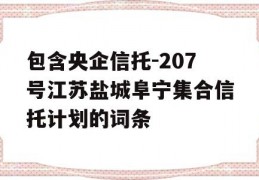 包含央企信托-207号江苏盐城阜宁集合信托计划的词条