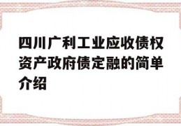 四川广利工业应收债权资产政府债定融的简单介绍