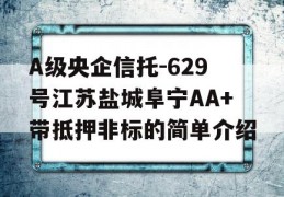 A级央企信托-629号江苏盐城阜宁AA+带抵押非标的简单介绍