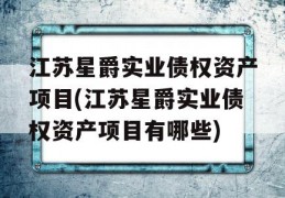 江苏星爵实业债权资产项目(江苏星爵实业债权资产项目有哪些)